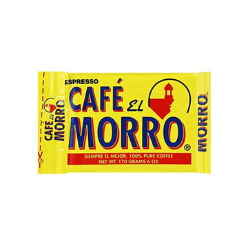 Premium Ground Coffee, Café El Morro, (6 oz), Pack of 24, Gourmet Dark Roast Espresso Coffee, Vacuum Pack, Experience the Rich Taste of Puerto Rican Style Espresso