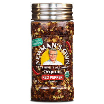 Newman's Own Organic Crushed Red Pepper; Perfect for Pizzas, Pastas, or Sauces, USDA Certified Organic, Non-GMO, Kosher, 1.40 Oz. Bottle