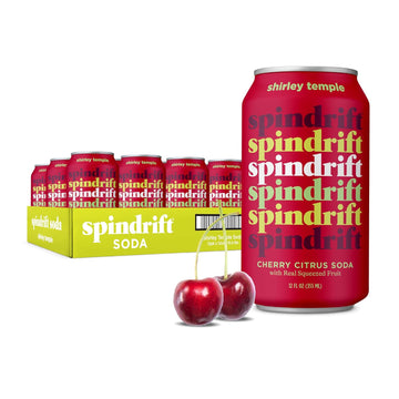 Spindrift Shirley Temple Soda Made with Real Squeezed Fruit 12 Pack Case