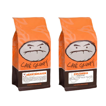 Café Grumpy Signature Collection: Heartbreaker & Colombia Medium Roast Whole Bean Coffee Duo (12oz Bags)
