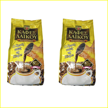 2 x 200g GOLD Laikou the Traditional Cyprus Greek Ground Coffee from Freshly Roasted Coffee Beans