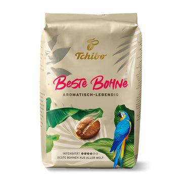 Tchibo Whole Bean Coffee - Beste Bohne - Light-Roasted Arabica and Robusta Beans for a Bold Taste and Delicately Spicy Aroma - Intensity 4/6, Acidity 4/6, Roast Level 2/6-17.63 oz