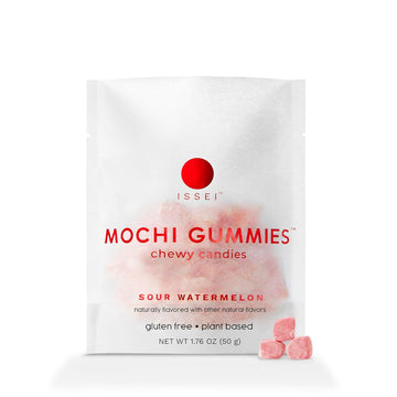 ISSEI Mochi Gummies Chewy Candy | Soft & Chewy | Award Winning | Gelatin-Free, Non-GMO, Kosher | Delicious Snack | 1.76 Oz (1.76 Ounce, WATERMELON)