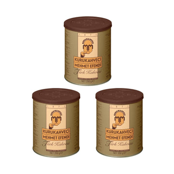 KURUKAHVECI MEHMET EFENDI Turkish Coffee, Arabica Beans, Roasted Ground,Rich Aroma, Fresh, Medium to Heavy-bodied, Original Taste Since 1871 (8.8 OZ / 250 Gr) Pack of 3