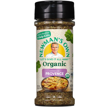 Newman's Own Organic Herbes de Provence Seasoning; Perfect Spices for Cooking Roasted meats, potatoes, and stews; USDA Certified Organic; No Preservatives; Salt Free; Non-GMO; Gluten-Free; 1.06 Oz Bottle