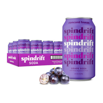 Spindrift Concord Freeze Soda Made With Real Squeezed Fruit 12 Pack Case