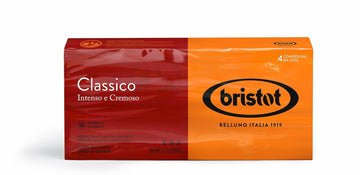 Bristot Classico Italian Breakfast Ground Espresso – Medium Roast Coffee – Intense & Creamy Flavor – 4-Pack (250g Each, 2.2lb Total) – For Moka, French Press & Pour Over – Roasted in Italy