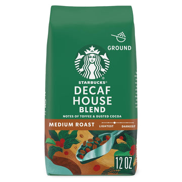 Starbucks Ground Coffee, Medium Roast Coffee, Decaf House Blend, 100% Arabica, 1 bag (12 oz)