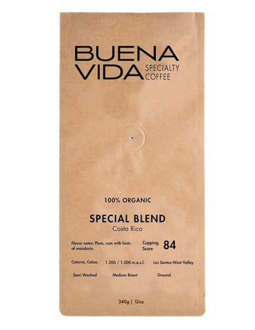Buena Vida Specialty Coffee - Costa Rica Organic Coffee, Regenified, Kosher, USDA Organic, Special Blend (12 oz, Ground)