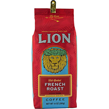LION French Coffee, Whole Bean, 10 Ounce