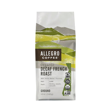 Allegro Coffee Decaf Organic French Roast Ground Coffee, 12 oz (Pack of 1)