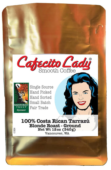 100% Costa Rican Tarrazu Blonde Roast Ground Coffee – Cafecito Lady