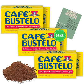 Pantry Delight Cafe Bustelo 3 Pack Espresso Ground Coffee Brick Bulk, 6 Ounces Each - Classic Bold Flavor Cuban