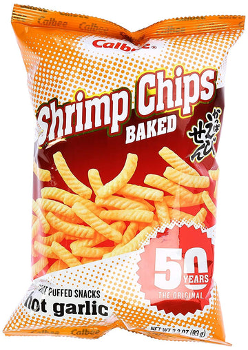 Calbee Baked Shrimp Chips - Hot Garlic - 3.3 oz - 2 Pack