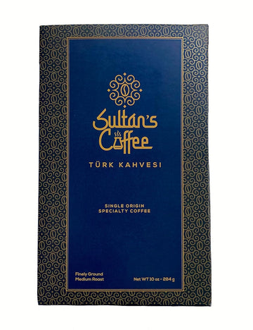 Sultan’s Coffee – Turkish Coffee | Finely Ground Arabica from El Salvador – Medium Roast, Rich Crema, Ideal for Cezve Brewing, 10 Ounces