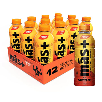 Más+ by Messi 16.9oz Orange d'Or Sports Drink & Hydration Beverage, 12-pack