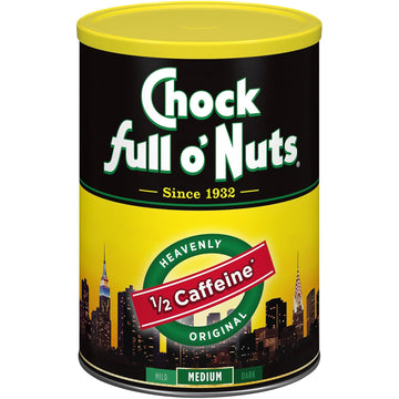 Chock Full o'Nuts Coffee, Heavenly Half Caffeine Ground, 10.3 Ounce