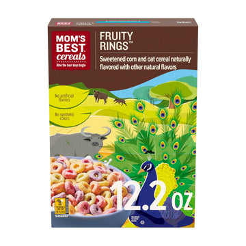 Mom's Best Fruity Rings Cereal, Kosher, 12.2 oz Box (Pack of 8)