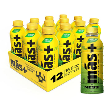Más+ by Messi 16.9oz Limón Lime League Sports Drink & Hydration Beverage, 12-pack