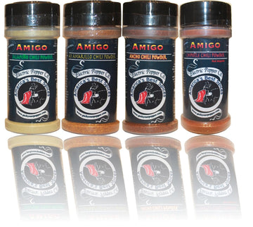 Chili Pepper Powder Spice Gift Set Jalapeño Chipotle Ancho Aji Amarillo