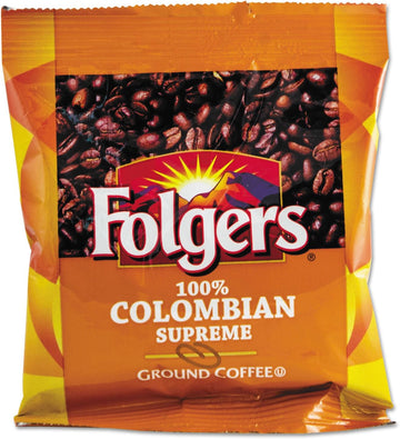 Folgers 06451 Coffee, 100% Colombian, Ground, 1.75oz Fraction Pack, 42/Carton