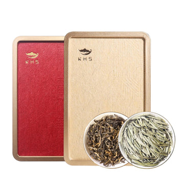KHS Organic Silver Needle White Tea Grade AAA 70g, Organic Selenium Tea 90g, USDA Certified Chinese Yunnan White Tea Loose Leaf, No Dust Production Workshop