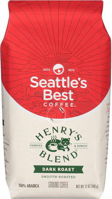 Seattle's Best Coffee Henry's Blend Dark Roast Ground, 12 oz (Pack of 2) 24 Ounces total