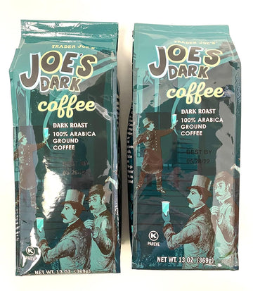 Trader Joe's Dark Roast Coffee 100% Arabica Ground 13 oz (Pack of 2)