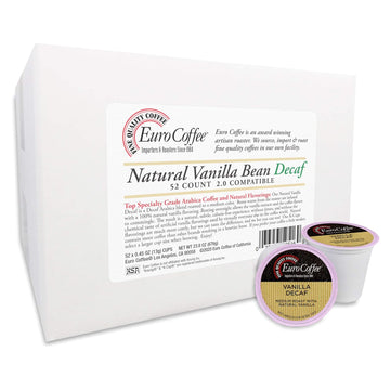 Euro Coffee Single-Serve Cups (Natural Vanilla Bean Decaf, 52 count)