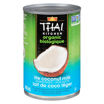 Thai Kitchen Organic Unsweetened Lite Coconut Milk, 13.66 fl oz (Pack of 6)