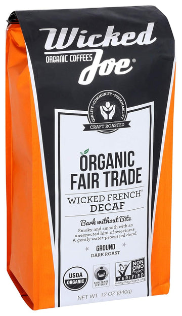 Wicked Joe Organic Coffee French Decaf Ground, Coffee, 12 Oz