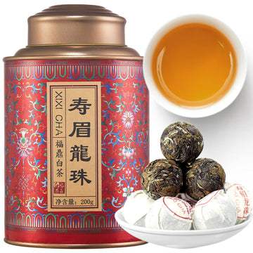 XIXICHA White Tea 2013 Shou Mei Dragon Pearls Tea FudingWhiteTea Balls Tea Chinese White Tea 7oz Organic planting-Rich in antioxidants 白茶 寿眉龙珠老白茶