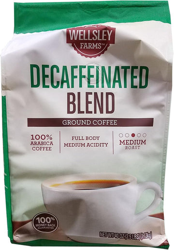 Wellsley Farms Decaffeinated Medium-Roast Ground Coffee, 40 Ounces