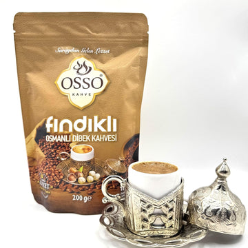 Hazelnut Osso Dibek Coffee,Traditional Coffee Form of Hazelnut By Osso 200 Gr قهوة أوسو ديبك مع البندق شكل القهوة التقليدي من البندق