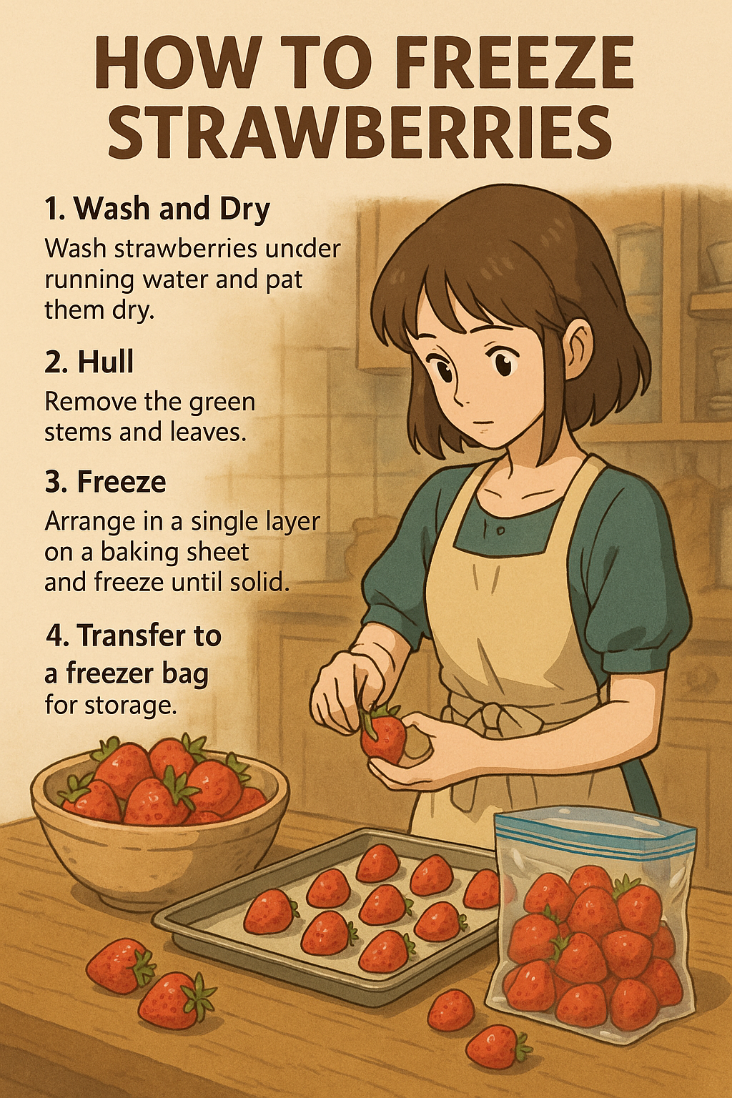 how to freeze strawberries