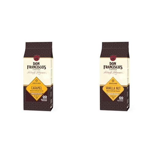 Don Francisco's Flavored Ground Coffee Bundle – Vanilla Nut & Caramel, Medium Roast, 100% Arabica, 2-Pack (12 oz Bags)