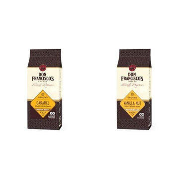 Don Francisco's Flavored Ground Coffee Bundle – Vanilla Nut & Caramel, Medium Roast, 100% Arabica, 2-Pack (12 oz Bags)