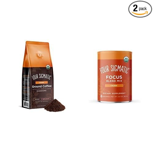 Four Sigmatic Think Ground Coffee with Lion's Mane + Think Focus Blend with 8 Superfoods and Adaptogens Bundle