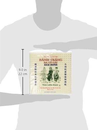 2 Packs Square Three Ladies Rice Paper Wrappers (22cm)