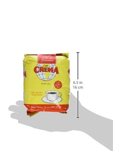 Cafe Crema Medium Roast Ground Puerto Rican Coffee, 14 Ounce Bag (Pack of 2)