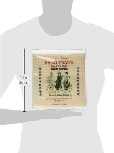 Three Ladies Spring Roll Rice Paper Wrappers (Square 22cm)