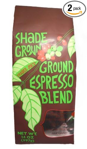 Trader Joe's Shade Grown Ground Espresso Blend Dark Roast Fine Grind 14 oz. (Pack of 2)