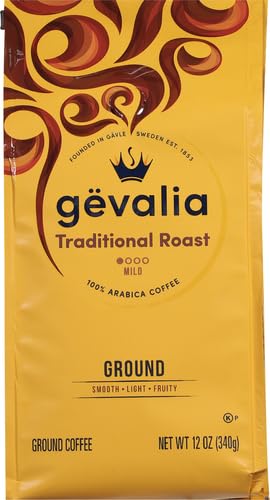 Gevalia Traditional Mild Roast Ground Coffee (12 oz Bag) (Pack of 6)