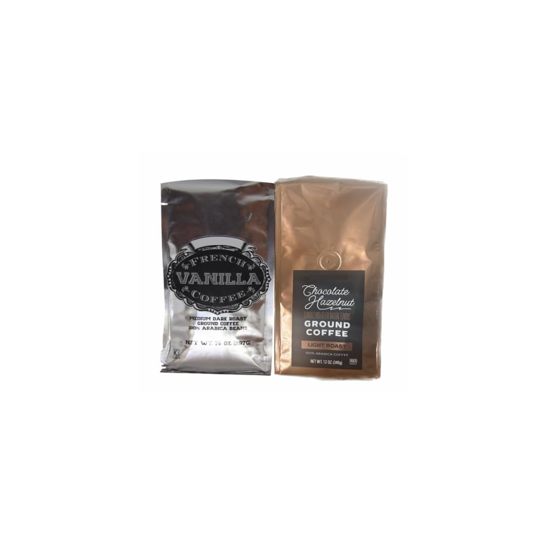 Generic Trader joes Chocolate Hazelnut Ground Coffee and French Vanilla Coffee - 1 pack of each