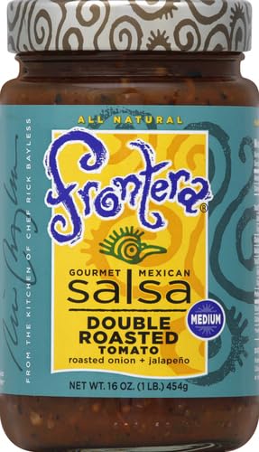 Frontera Gourmet Mexican Double Roasted Tomato Salsa, Medium, Keto Friendly, 16 oz