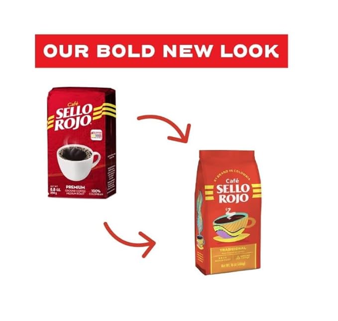 Sello Rojo, Tradicional Medium Roast Ground Coffee Bag, 10 oz