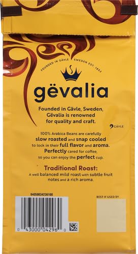 Gevalia Traditional Mild Roast Ground Coffee (12 oz Bag) (Pack of 6)
