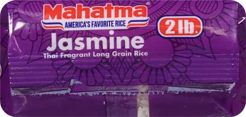 Mahatma Jasmine Rice, 2lb Bag of Rice, Thai, Indian, or Cambodian Fragrant Flavored Rice, Stovetop or Microwave Rice