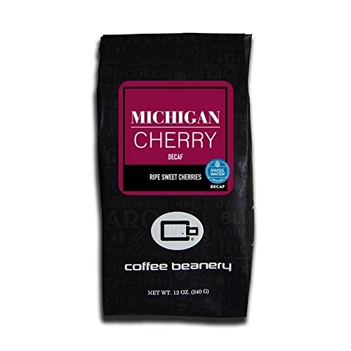 Coffee Beanery Michigan Cherry Swiss Water Process Decaf Flavored Coffee (Automatic Drip) - 12oz coffee bag - 100% Specialty Arabica Coffee