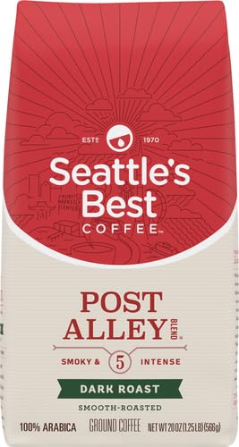 Seattle's Best Coffee Post Alley Blend Dark Roast Ground Coffee | 20 Ounce Bag (Pack of 2)